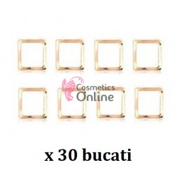 Decoratiuni 3D Metalice Aurii pentru unghii Cod 3005 Patrat